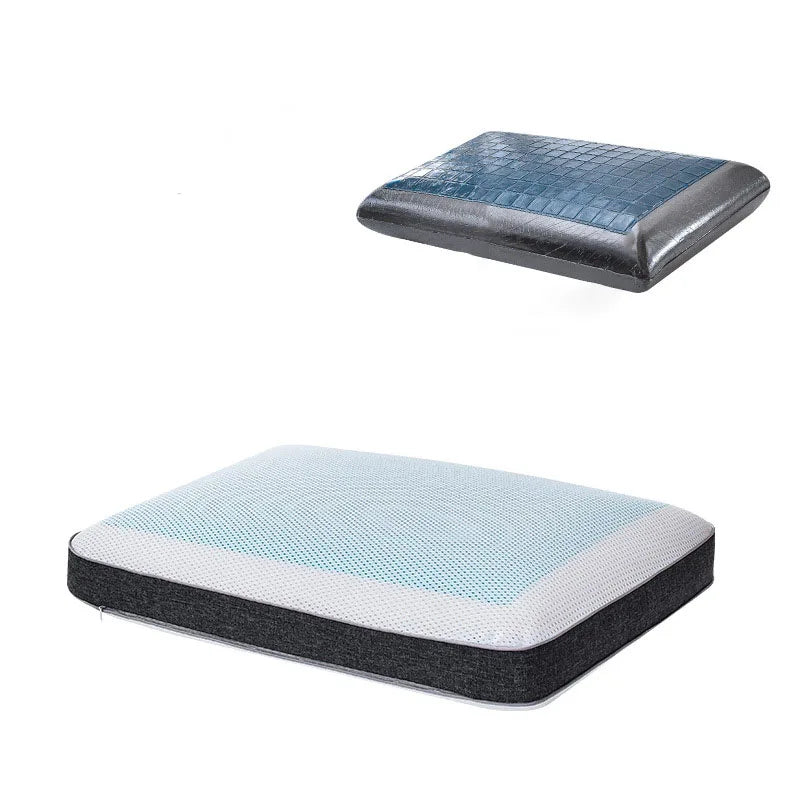 New Summer Double-Sided Available Gel Cooling Pillow Bamboo Charcoal Memory Foam Ergonomics Pillows for Bedroom with Pillowcase