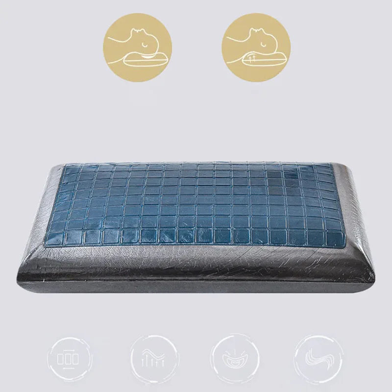 New Summer Double-Sided Available Gel Cooling Pillow Bamboo Charcoal Memory Foam Ergonomics Pillows for Bedroom with Pillowcase
