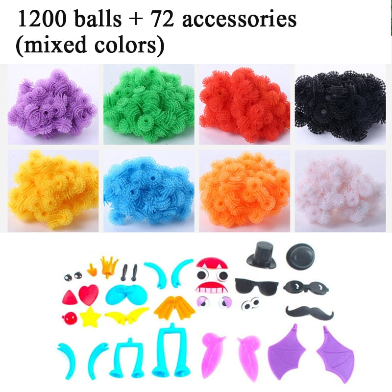 PuffArt - Thorn Ball Clusters 3D Model Construction DIY Building Blocks Toy